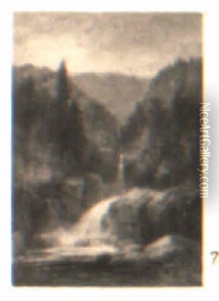 Waterfall, White Mountains Oil Painting - Benjamin Champney