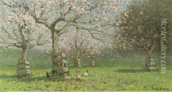 A flowering orchard Oil Painting - Cornelis Kuypers