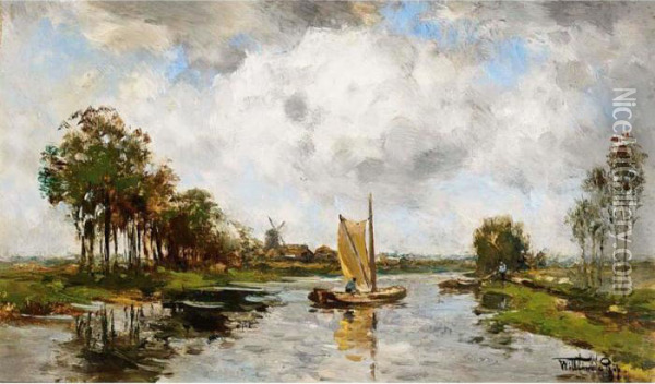 On The River Gouwe Oil Painting - Willem Cornelis Rip