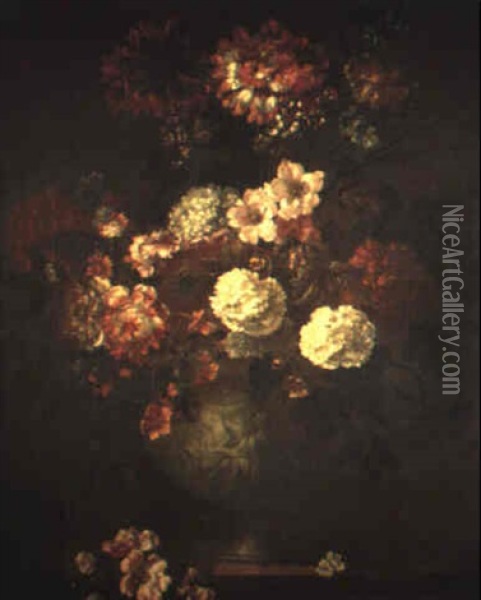 Bouquet Des Fleurs Dans Un Vase Oil Painting - Antoine Monnoyer