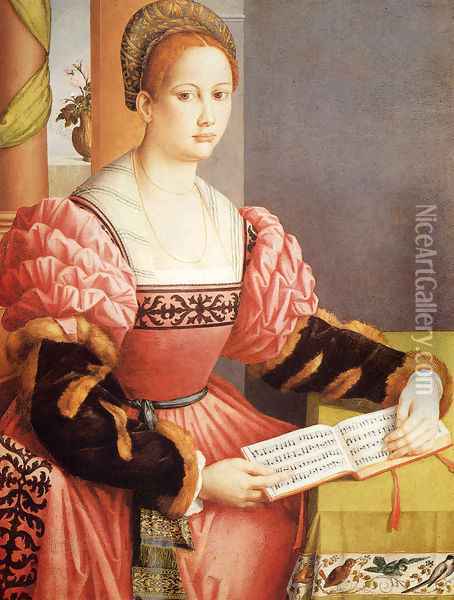 Portrait Of A Lady Oil Painting - Francesco Ubertini Bacchiacca II