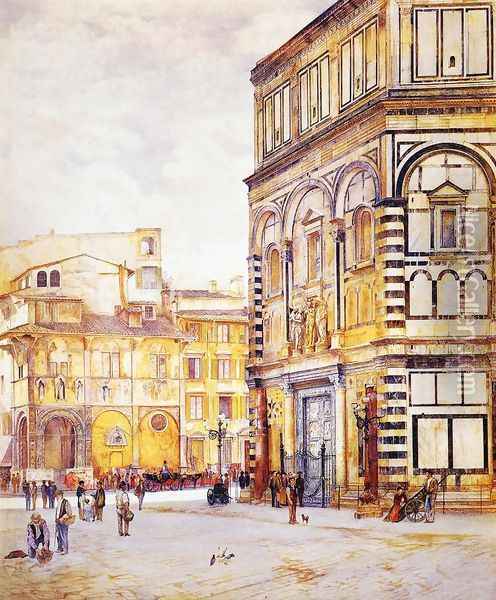 The Baptistery of San Giovanni Oil Painting - Henry Roderick Newman