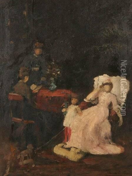 Study For The Convalescent Oil Painting - Mihaly Munkacsy