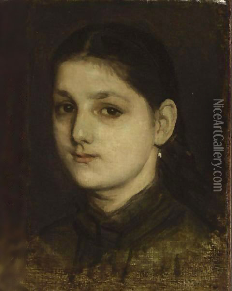 A Portrait Of A Girl (Tine Lefevre) Oil Painting - Matthijs Maris
