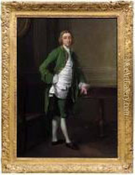 Portrait Of A Gentleman, Possibly Mr. Goodyear St. John Oil Painting - Francis Hayman