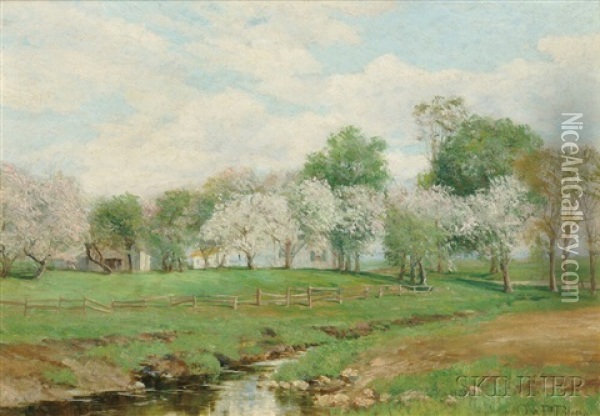 Spring Orchard Oil Painting - Olive Parker Black