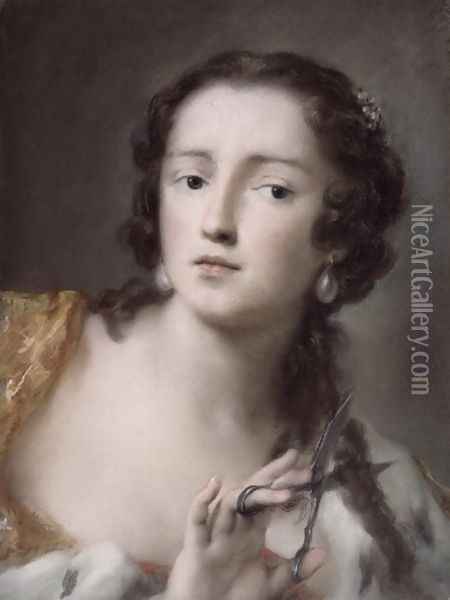 Caterina Sagredo Barbarigo as 'Bernice', c.1741 Oil Painting - Rosalba Carriera