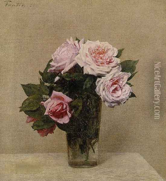 Roses Roses Oil Painting - Ignace Henri Jean Fantin-Latour