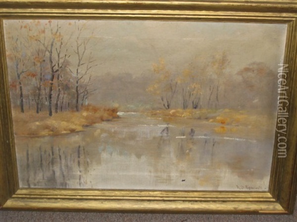 Stream In Late Autumn Oil Painting - Arthur Smith Kimball