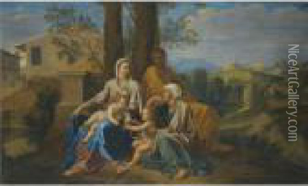 The Holy Family Oil Painting - Nicolas Poussin