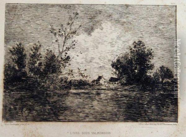 L'oise A Valmondois Oil Painting - Karl Pierre Daubigny