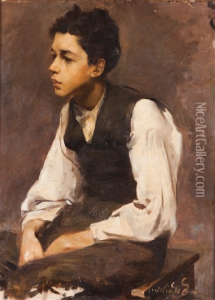 Boy's Portrait Oil Painting - Aurelia de Souza
