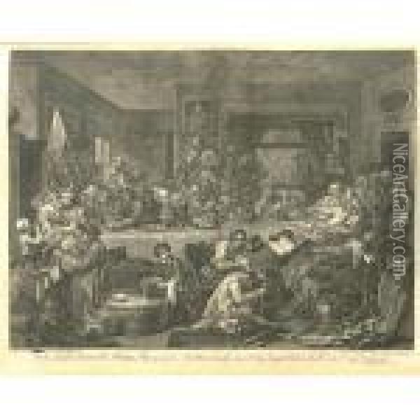 A Large Collection Of Etchings Oil Painting - William Hogarth