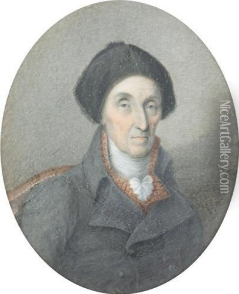 Portrat Von Johann Heinrich Otthmar Venner. Oil Painting - Joseph Eug. Desvernois