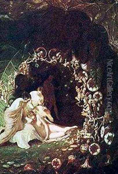 Titania Sleeping Oil Painting - Richard Dadd