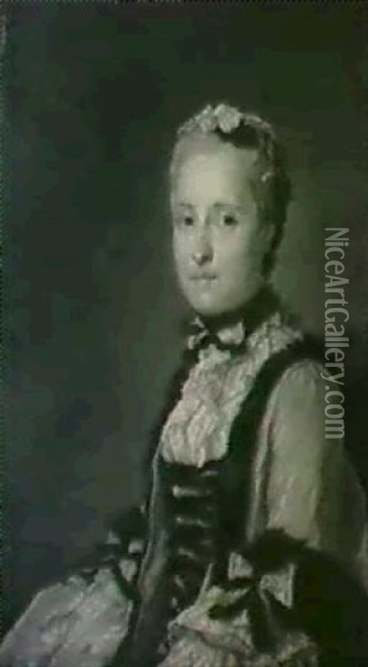 Portratt Av Den Franska Kronprinsessan                      Marie Josephe Oil Painting - Alexander Roslin