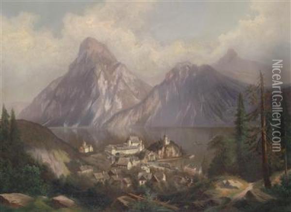 View Of Traunkirchen Oil Painting - Ferdinand Lepie