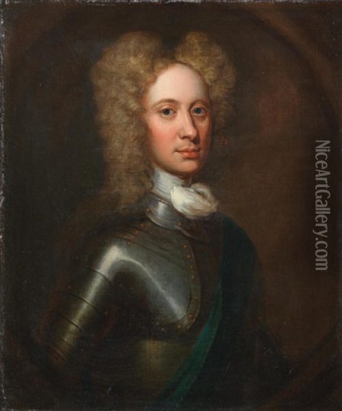 Portrait Of John, 2nd Duke Of Argyll, Half-length, In Armour Oil Painting - William Aikman