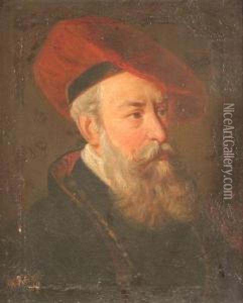 Portrait Eines Alten, Bartigen Mannes Oil Painting - Franz Heinrich Reichert