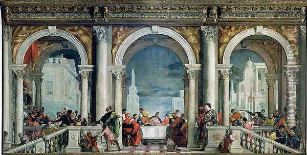 Supper in the House of Levi, 1573 Oil Painting - Paolo Veronese (Caliari)