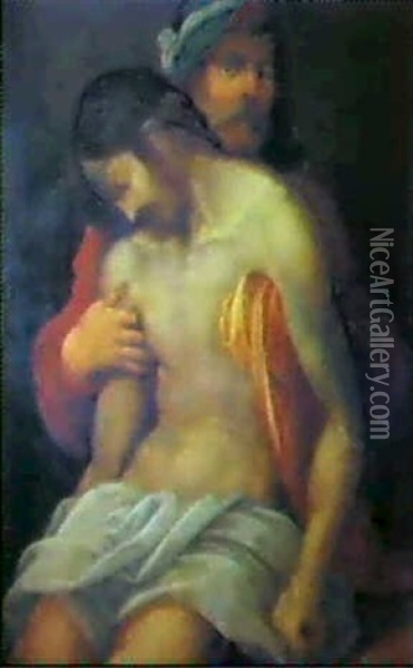 Joseph Von Arimathaa Halt Den Toten Christus Oil Painting - Andrea Del Sarto