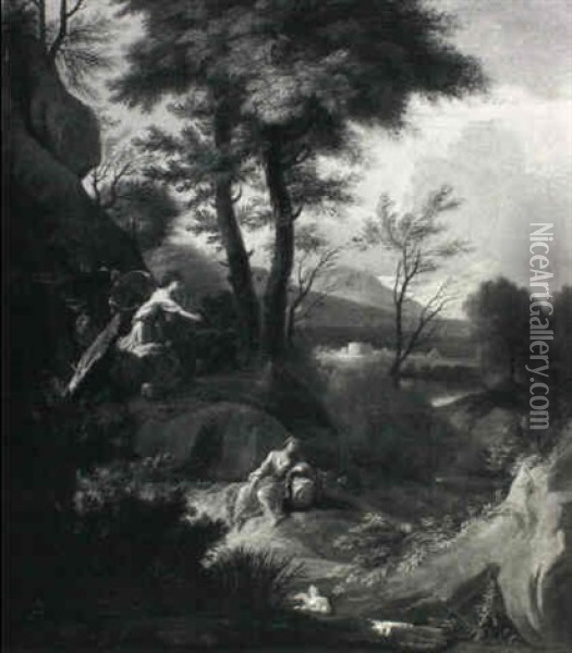 Hagar And Ishmael In The Desert Oil Painting - Francesco Cozza