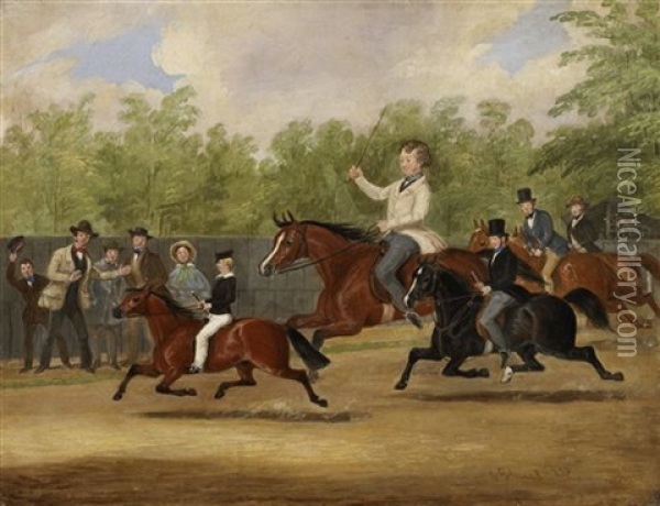 A Pony Race Oil Painting - James Pollard