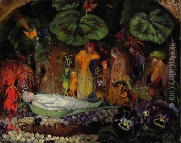 Death Of The Fairy Queen Oil Painting - John Anster Fitzgerald