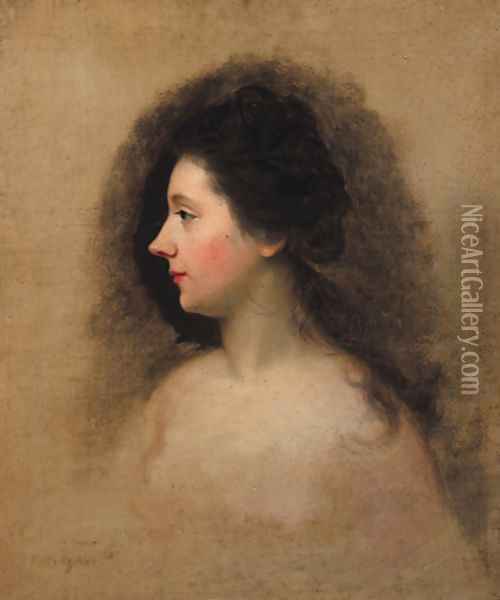 Portrait of a Lady, possibly Catherine Maria 'Kitty' Fisher Oil Painting - Nathaniel Hone