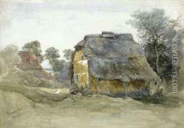 A Barn At Tunbridge Wells, Kent Oil Painting - John Middleton