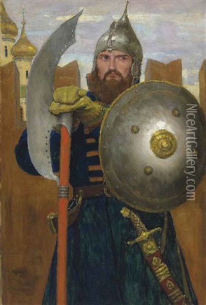 On Guard Oil Painting - Viktor Mikhailovich Vasnetsov