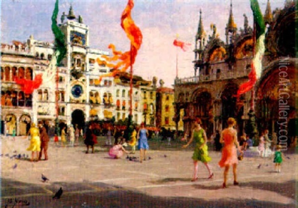St. Mark's Square, Venice Oil Painting - Stefano Novo