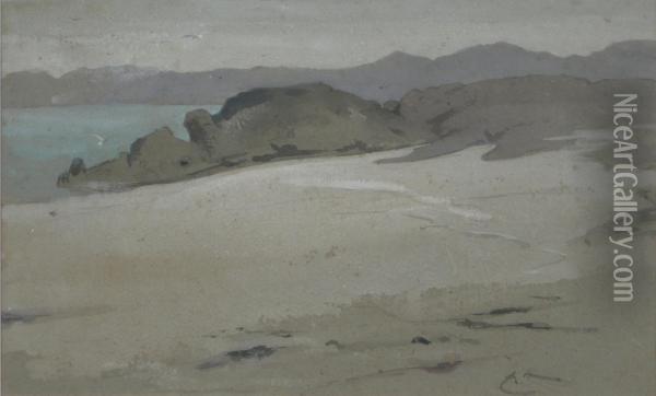 A Deserted Beach Oil Painting - Edwin John Alexander