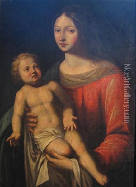 Virgin And Child Oil Painting - Jean Tassel