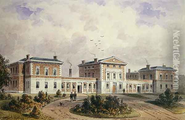 Fever Hospital, Liverpool Road, 1849 Oil Painting - Thomas Hosmer Shepherd