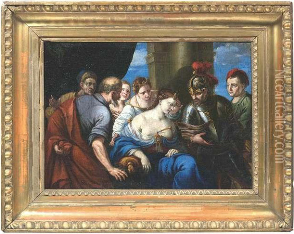 The Death Of Lucretia Oil Painting - Johann Rudolf Byss