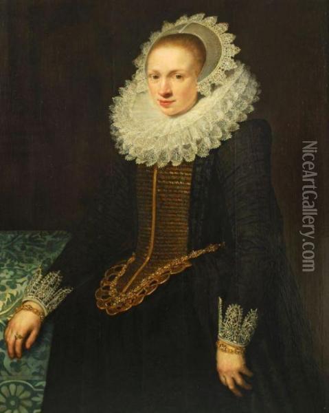 Portrait Of A Lady Oil Painting - Jan Anthonisz Van Ravesteyn