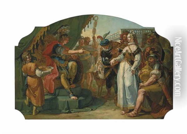 The Continence Of Scipio Oil Painting - Francesco Salvator Fontebasso