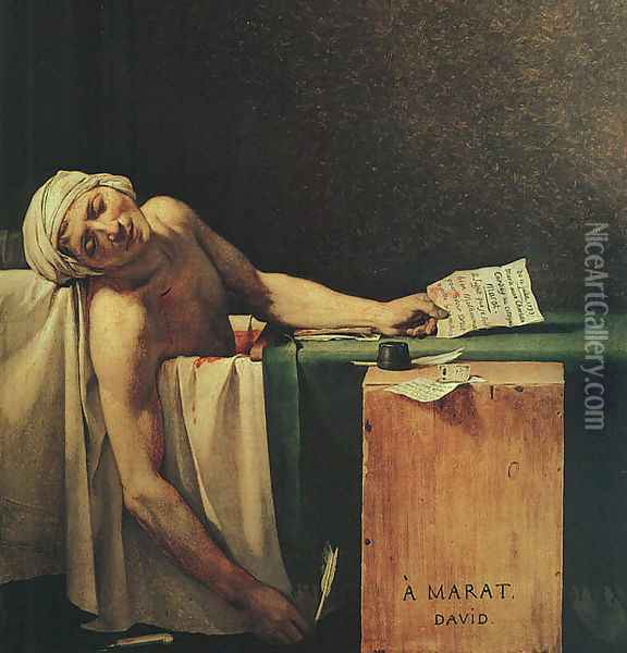 The Death Of Marat (detail 2) 1793 Oil Painting - Jacques Louis David