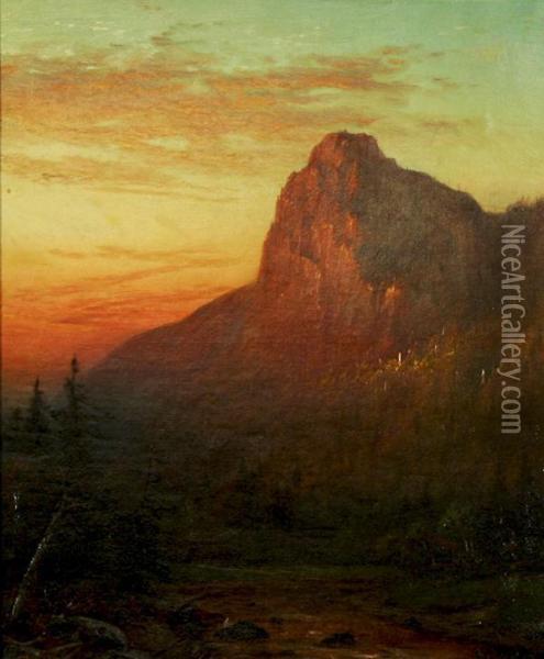 Mountain Sunset Oil Painting - Homer Dodge Martin