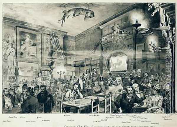 The Cabaret du Chat Noir 1886 Oil Painting - Paul Merwart