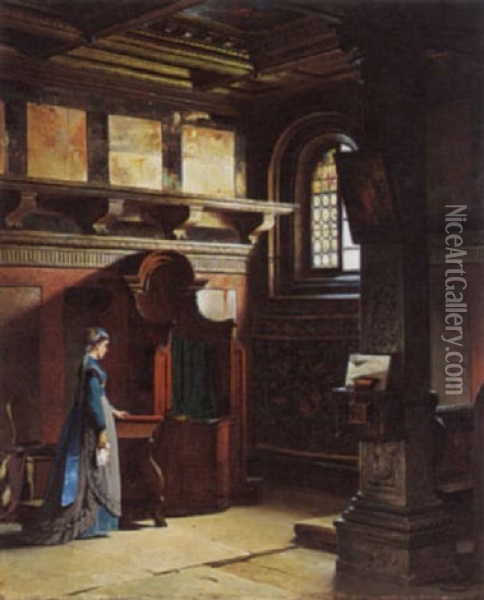 The Confession Oil Painting - Adolf Seel