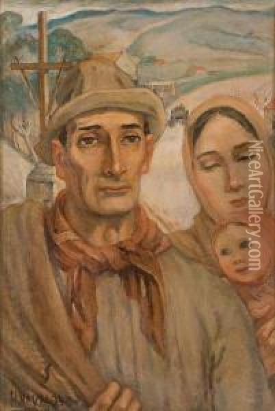 La Famiglia Oil Painting - Hector Nava