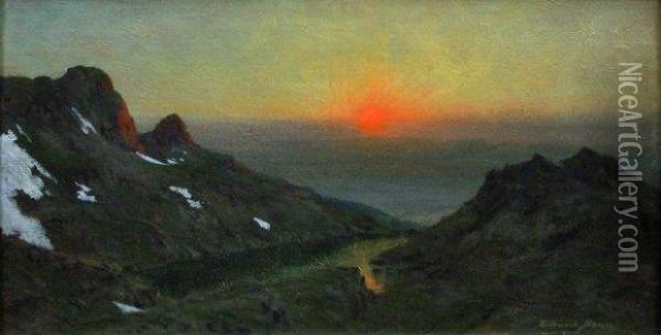 Lever De Soleil Dans Le Jura Oil Painting - Edouard Brun