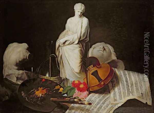 The Attributes of the Arts Oil Painting - Pierre Subleyras