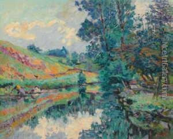Paysage De La Creuse, L'ecluse Bouchardon Oil Painting - Armand Guillaumin