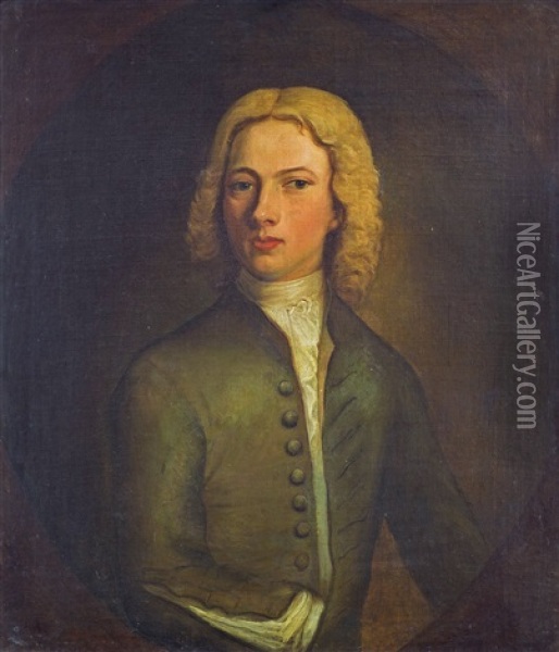 18th Century Portrait Of A Young Man Oil Painting - James Latham
