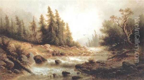 Partie Im Berner Oberland Oil Painting - Albert Rieger