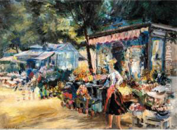 The Flower Seller Oil Painting - Alexei Alexeevich Arapov