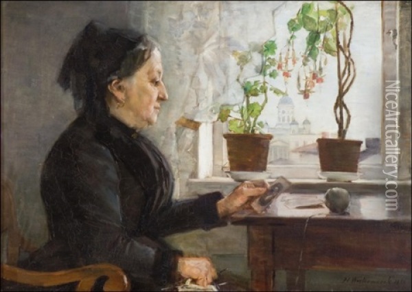 Ikkunan Aaressa - Vid Fonstret Oil Painting - Helena Westermarck